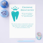 Dentist Flyer Niedlich Crown Tooth Logo Blue (Einzeln)