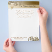 Dentist Flyer Tooth Logo Gold Blätter Glitzer (Hand)