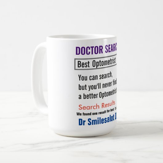 Dentist Funny Search Gift Mug Kaffeetasse (Vorderseite Links)