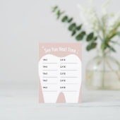 Dentist Girly Pastel Pink Zahnersatz Terminkarte (Stehend Vorderseite)