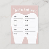 Dentist Girly Pastel Pink Zahnersatz Terminkarte (Vorderseite)