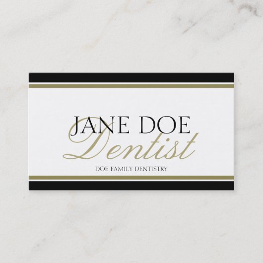 Dentist Gold Script - Verfügbare Letterhead - Visitenkarte (Vorderseite)