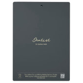 Dentist Gold Tooth Dark Blue Gray Modern Klemmbrett (Rückseite)