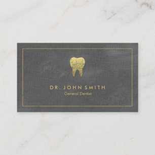 Dentist Grau Leinwand Golden Frame & Tooth Terminkarte