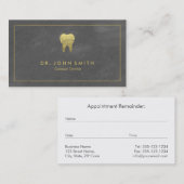 Dentist Grau Leinwand Golden Frame & Tooth Terminkarte (Vorne/Hinten)