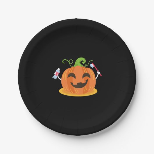 Dentist Halloween Pumpkin Tooth Pappteller (Vorderseite)