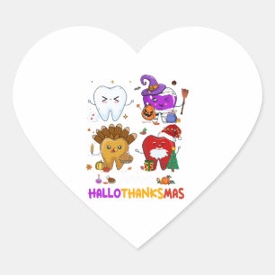 Dentist Happy Hallothanksma Halloween-Erntedank Herz-Aufkleber
