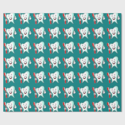 Dentist Happy Tooth Geschenkpapier (Flach)