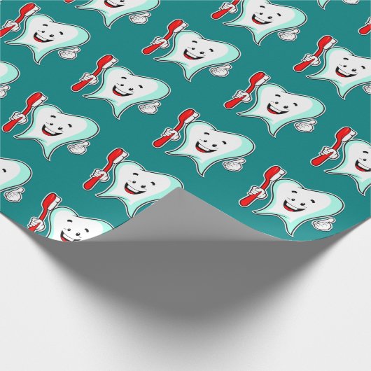Dentist Happy Tooth Geschenkpapier (Ecke)