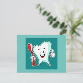 Dentist Happy Tooth Postkarte (Stehend Vorderseite)