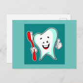 Dentist Happy Tooth Postkarte (Vorne/Hinten)