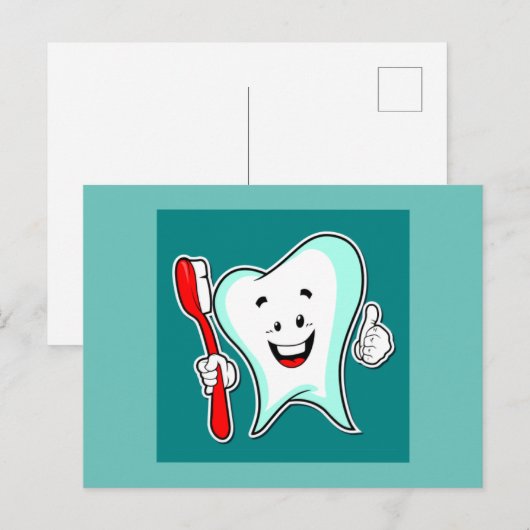 Dentist Happy Tooth Postkarte (Vorne/Hinten)