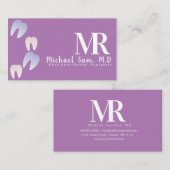 Dentist Hygienic MD Ombre Tooth Logo Business Visitenkarte (Vorne/Hinten)