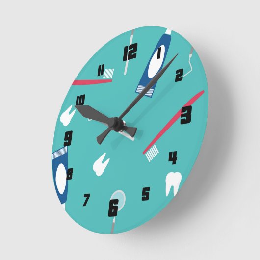 Dentist Instruments Seamless Pattern Runde Wanduhr (Winkel)