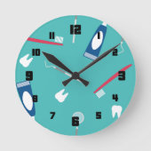 Dentist Instruments Seamless Pattern Runde Wanduhr (Vorderseite)