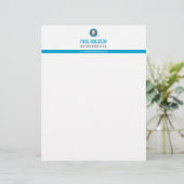 DENTIST LETTERHEAD: modernes Zahnlogo blau Briefkopf (Stehend Vorderseite)