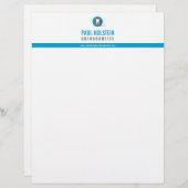 DENTIST LETTERHEAD: modernes Zahnlogo blau Briefkopf (Vorne/Hinten)