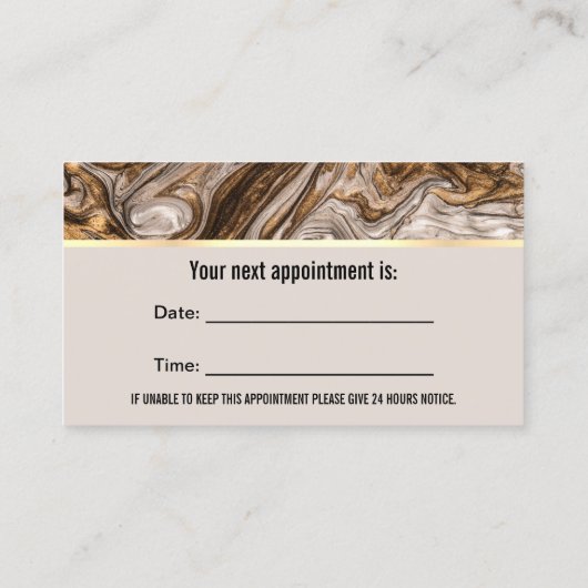 Dentist Luxury Gold Marble Agate Dental Office Terminkarte (Rückseite)