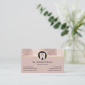 Dentist Luxus Rose Gold Glitzer Blush Dental Terminkarte (Stehend Vorderseite)