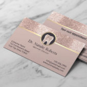 Dentist Luxus Rose Gold Glitzer Blush Dental Terminkarte