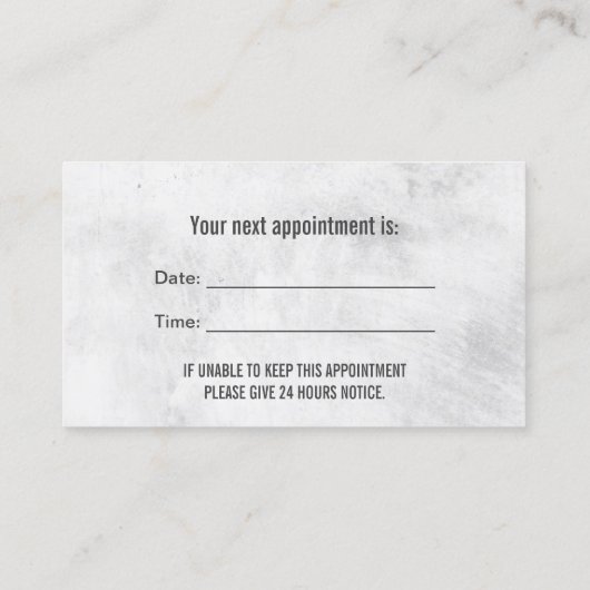 Dentist Marble Tooth Moderne Zahnarzternennung Terminkarte (Rückseite)