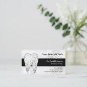Dentist Marble Tooth Moderne Zahnarzternennung Terminkarte (Stehend Vorderseite)