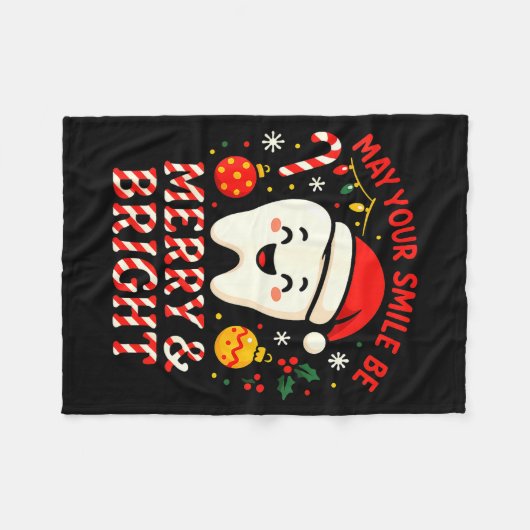 Dentist Merry Christmas May Your Smile Be Merry An Fleecedecke (Vorderseite (Horizontal))