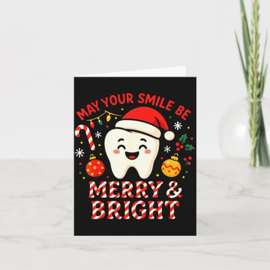 Dentist Merry Christmas May Your Smile Be Merry An Karte (Vorderseite)
