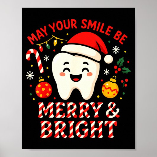 Dentist Merry Christmas May Your Smile Be Merry An Poster (Vorne)