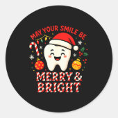 Dentist Merry Christmas May Your Smile Be Merry An Runder Aufkleber (Vorderseite)