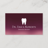 Dentist Modern Burgundy Red Ombre Zahnbüro Visitenkarte (Vorderseite)