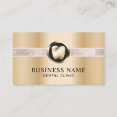 Dentist Modern Gold Tooth Logo Zahnbüro Busin Visitenkarte (Vorderseite)