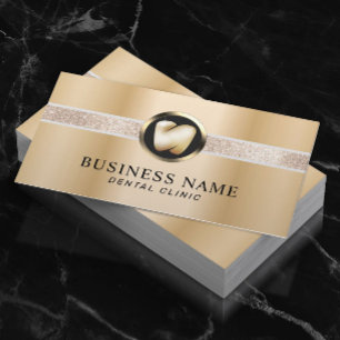 Dentist Modern Gold Tooth Logo Zahnbüro Busin Visitenkarte