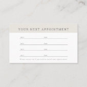 Dentist Modern Light Beige Terminalkarte Visitenkarte (Rückseite)