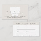 Dentist Modern Light Beige Terminalkarte Visitenkarte (Vorne/Hinten)