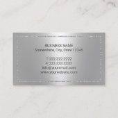Dentist Modern Silver Metallic Dental Office Visitenkarte (Rückseite)