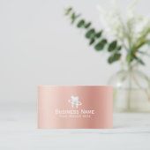 Dentist Modern Tooth Logo Rose Gold Dental Terminkarte (Stehend Vorderseite)