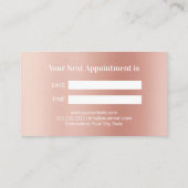 Dentist Modern Tooth Logo Rose Gold Dental Terminkarte (Rückseite)