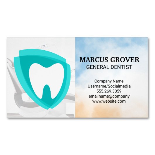 Dentist Office | Dental Health Logo Magnetische Visitenkarte (Vorderseite)