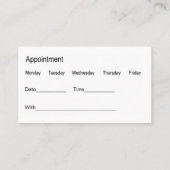 Dentist Office Modern Appointment Cards Visitenkarte (Rückseite)