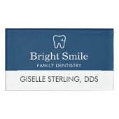 Dentist Office Navy Blue Modern Business Namenschild (Vorderseite)