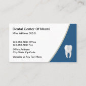 Dentist Office Realistic Tooth Theme Business Card Visitenkarte (Vorderseite)