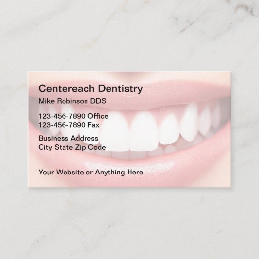 Dentist Office Smile Theme Business Cards Visitenkarte (Vorderseite)