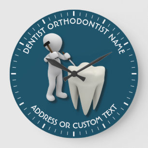 Dentist Orthodontist Dental Surgeon Name Große Wanduhr