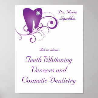 Dentist Poster Tooth Logo Lila Wirbel Diamond