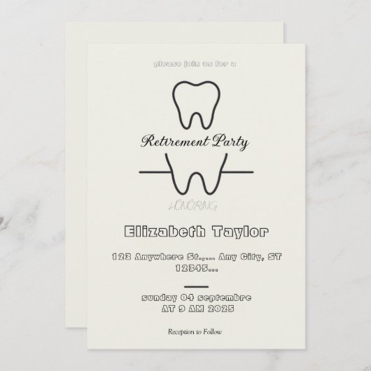 Dentist retirement invitation -Thank You Dentist Einladung (Vorne/Hinten)