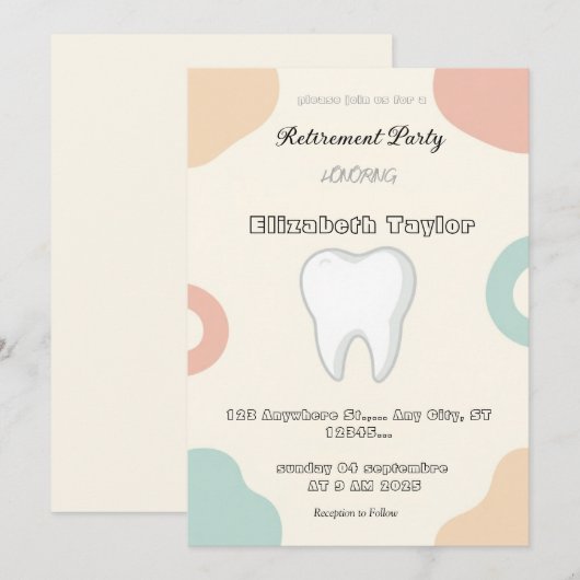 Dentist retirement invitation -Thank You Dentist Einladung (Vorne/Hinten)