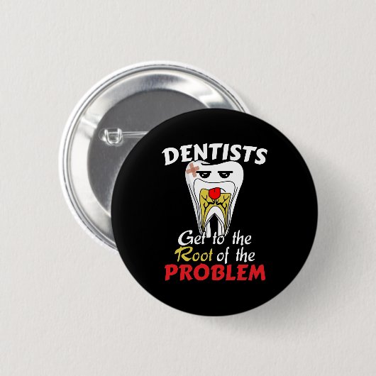 Dentist Root Canal - Tooth Cavity Pub Button (Vorne & Hinten)