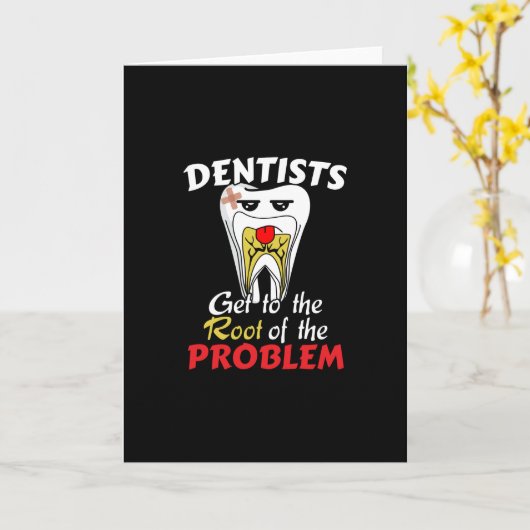 Dentist Root Canal - Tooth Cavity Pub Karte (Gelbe Blume)