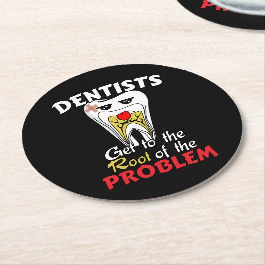 Dentist Root Canal - Tooth Cavity Pub Runder Pappuntersetzer (Angewinkelt)